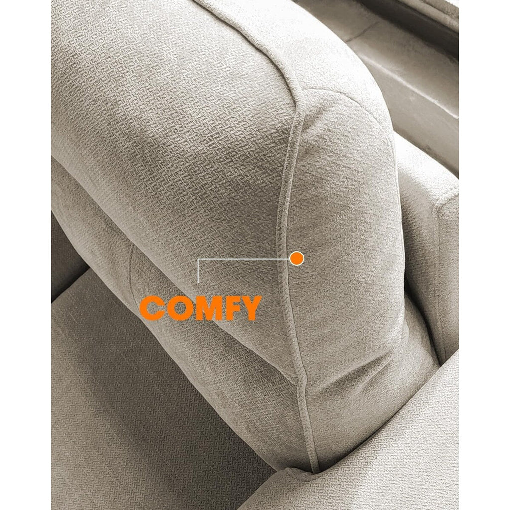 Canapé 2 places en chenille 71,25 po – Assise profonde avec coussin 8 places, accoudoir convertible et housse amovible