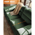 Canapé 2 places en chenille 71,25 po – Assise profonde avec coussin 8 places, accoudoir convertible et housse amovible