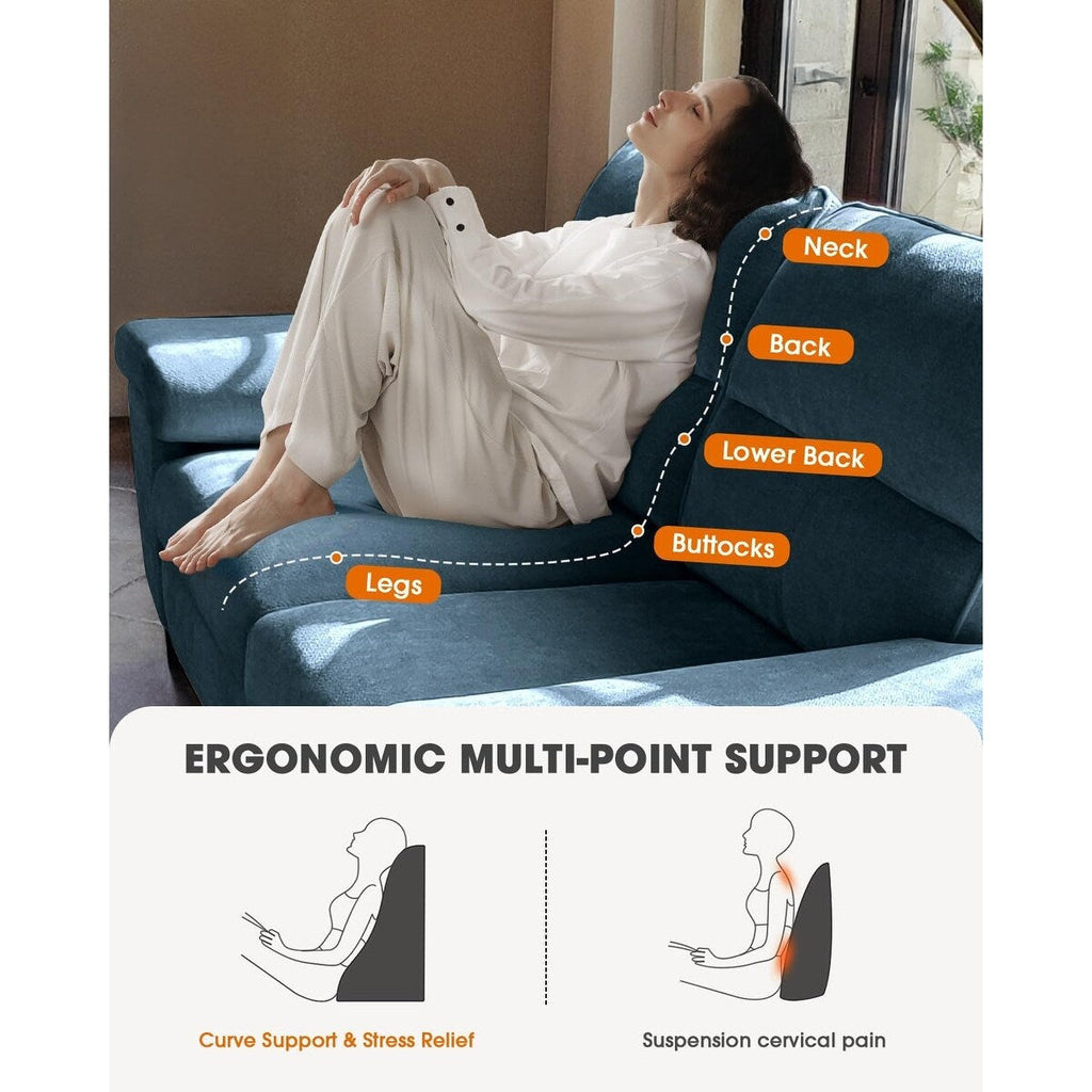 Canapé 2 places en chenille 71,25 po – Assise profonde avec coussin 8 places, accoudoir convertible et housse amovible