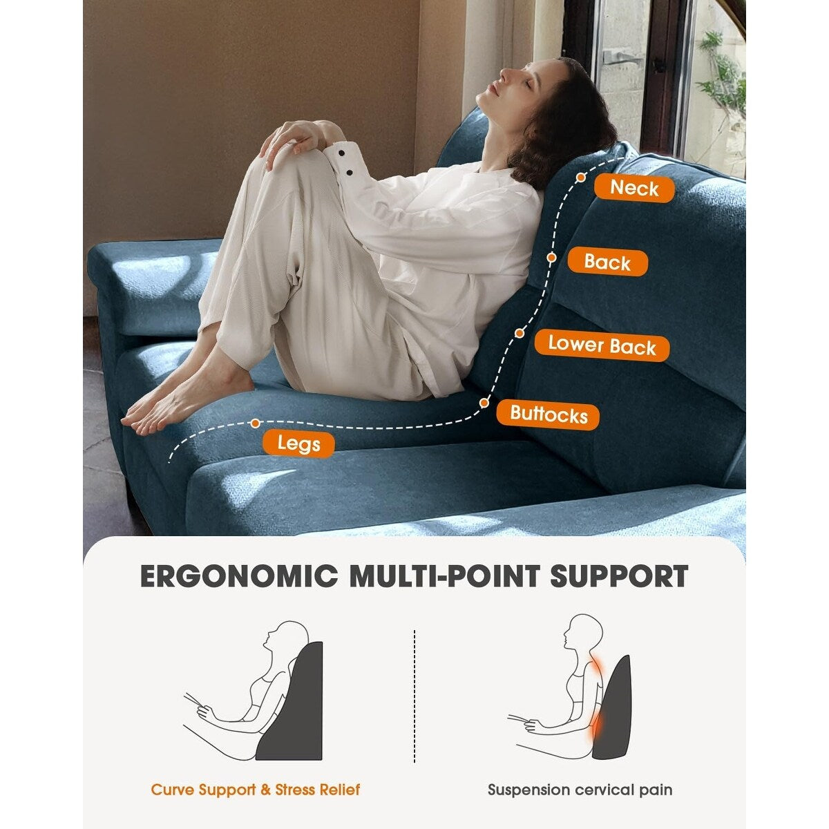 Canapé 2 places en chenille 71,25 po – Assise profonde avec coussin 8 places, accoudoir convertible et housse amovible