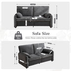 Canapé 2 places en chenille 71,28 pouces, confort nuageux avec éponge haute résilience, design minimaliste moderne