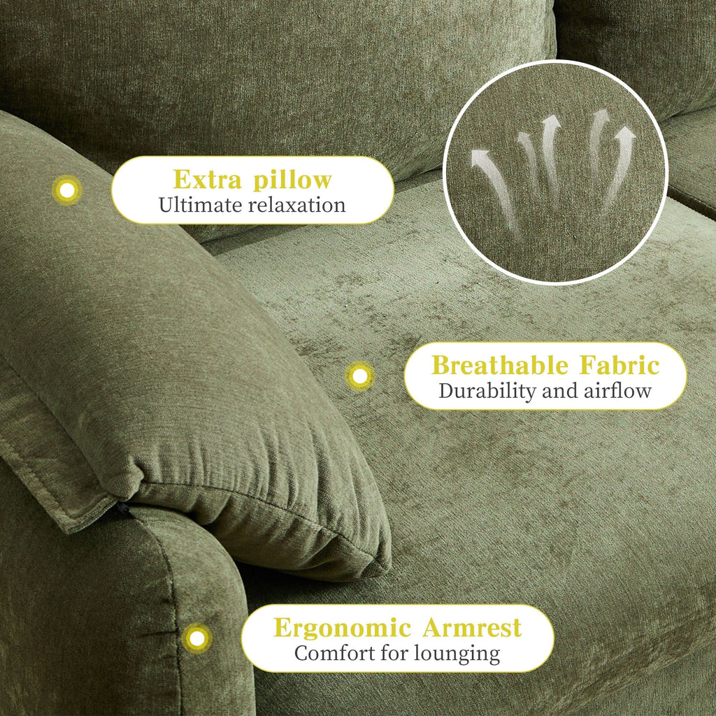 Canapé 2 places en chenille 71,28 pouces, confort nuageux avec éponge haute résilience, design minimaliste moderne