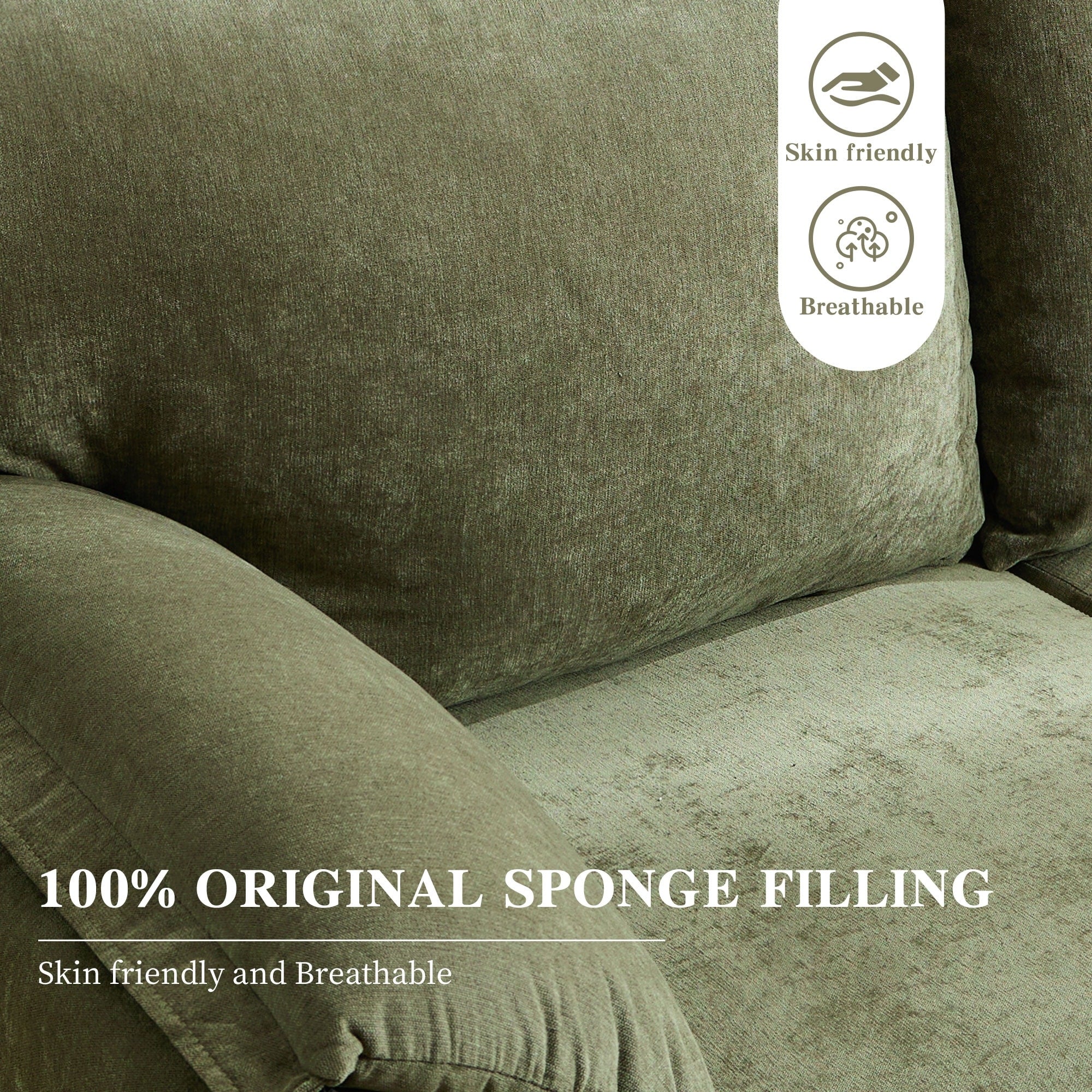 Canapé 2 places en chenille 71,28 pouces, confort nuageux avec éponge haute résilience, design minimaliste moderne