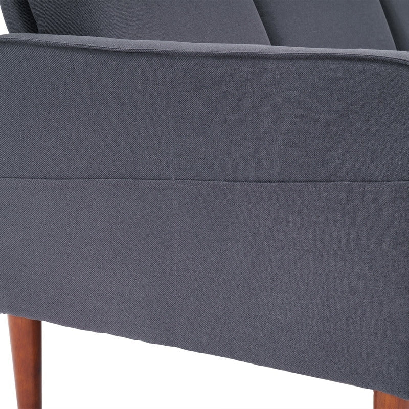 Canapé d'intérieur modulaire 3 places avec accoudoirs en lin de 71,65 po de largeur et pédales Concubine, beige