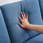 Canapé d'intérieur modulaire 3 places avec accoudoirs en lin de 71,65 po de largeur et pédales Concubine, beige