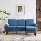 Canapé d'intérieur modulaire 3 places avec accoudoirs en lin de 71,65 po de largeur et pédales Concubine, beige