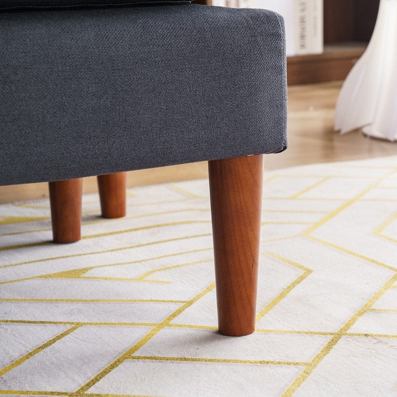 Canapé d'intérieur modulaire 3 places avec accoudoirs en lin de 71,65 po de largeur et pédales Concubine, beige