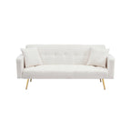 71.7 - Canapé-lit en polaire Teddy, accompagné de deux charmants coussins