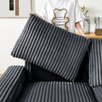 Canapé causeuse en tissu 71 avec accoudoir carré et port USB pour le salon