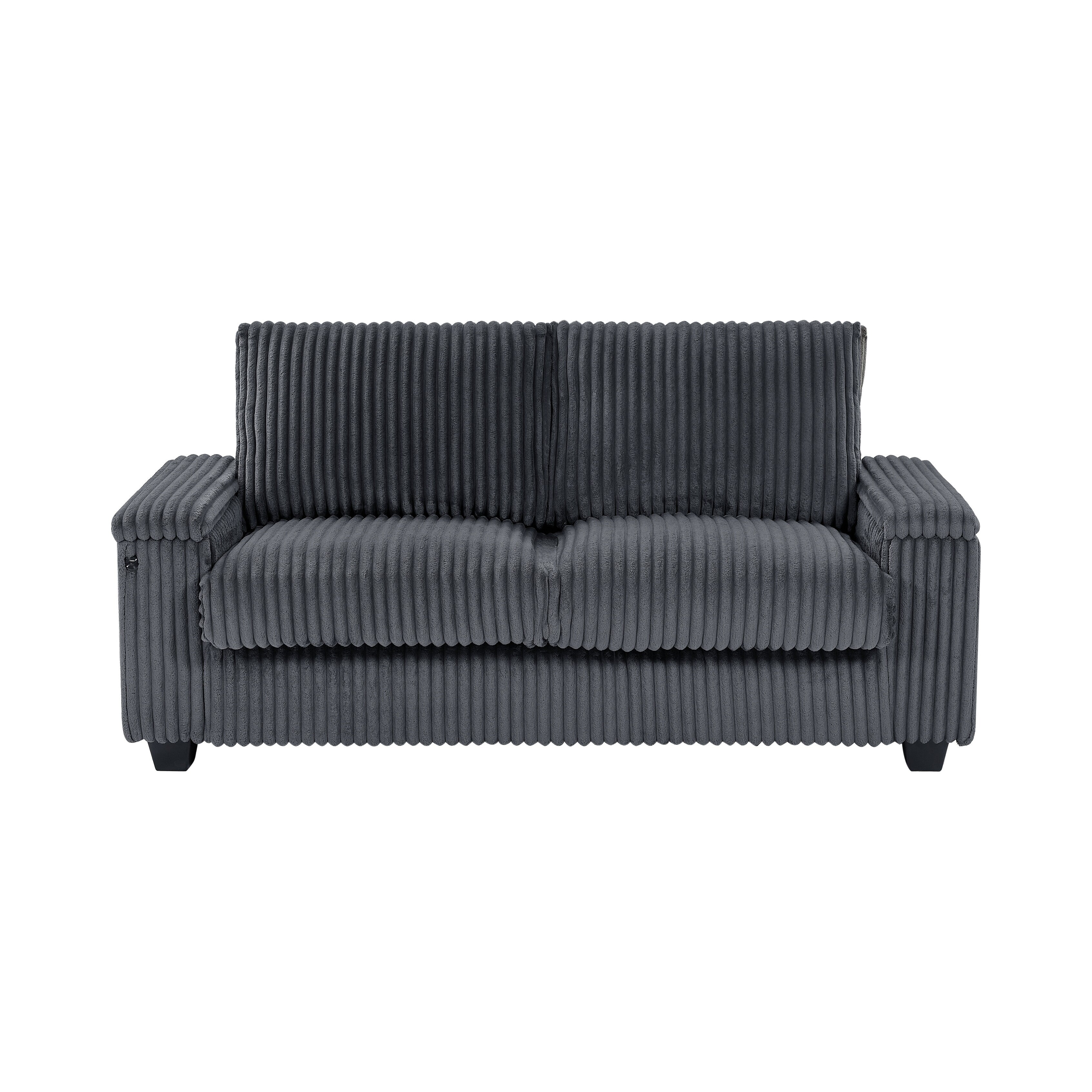 Canapé causeuse en tissu 71 avec accoudoir carré et port USB pour le salon