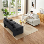 Canapé causeuse en tissu 71 avec accoudoir carré et port USB pour le salon