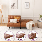 Canapé convertible moderne en similicuir sans accoudoirs avec dossier divisé