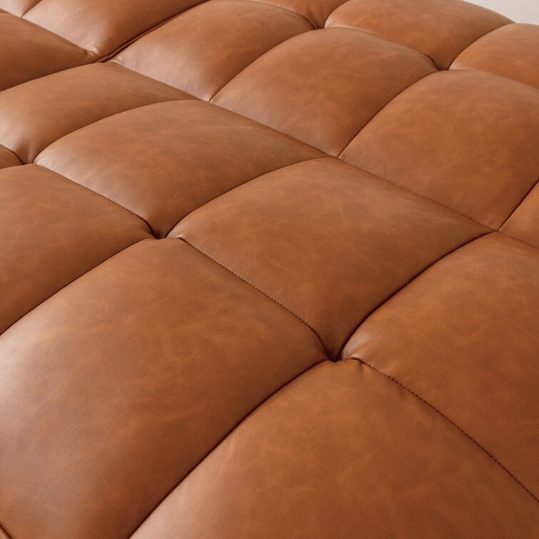 Canapé convertible moderne en similicuir sans accoudoirs avec dossier divisé