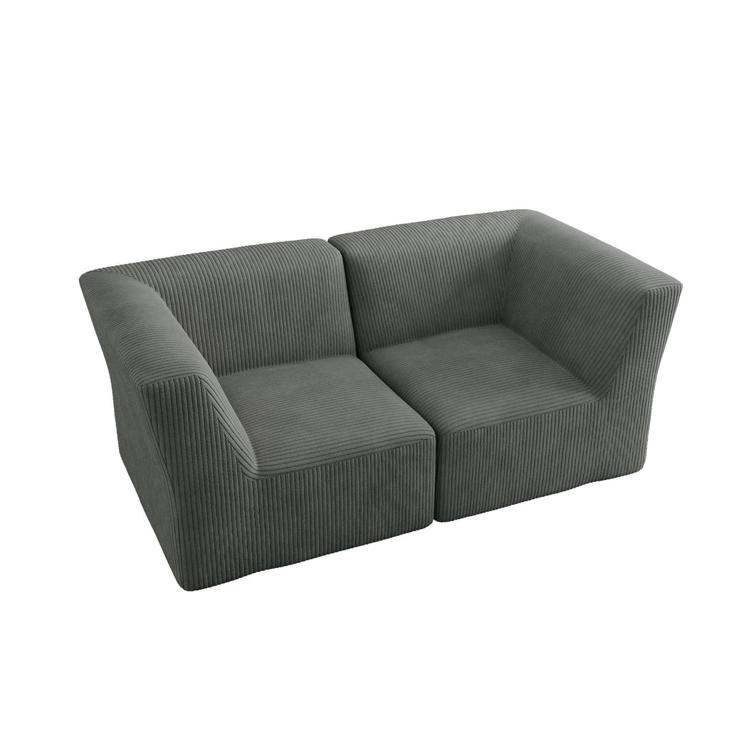 Canapé sectionnel modulaire en velours côtelé de 71 W, entièrement moulé en éponge