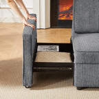 Canapé 3 places en velours côtelé 72,64 avec coussins en éponge haute densité et à ressorts