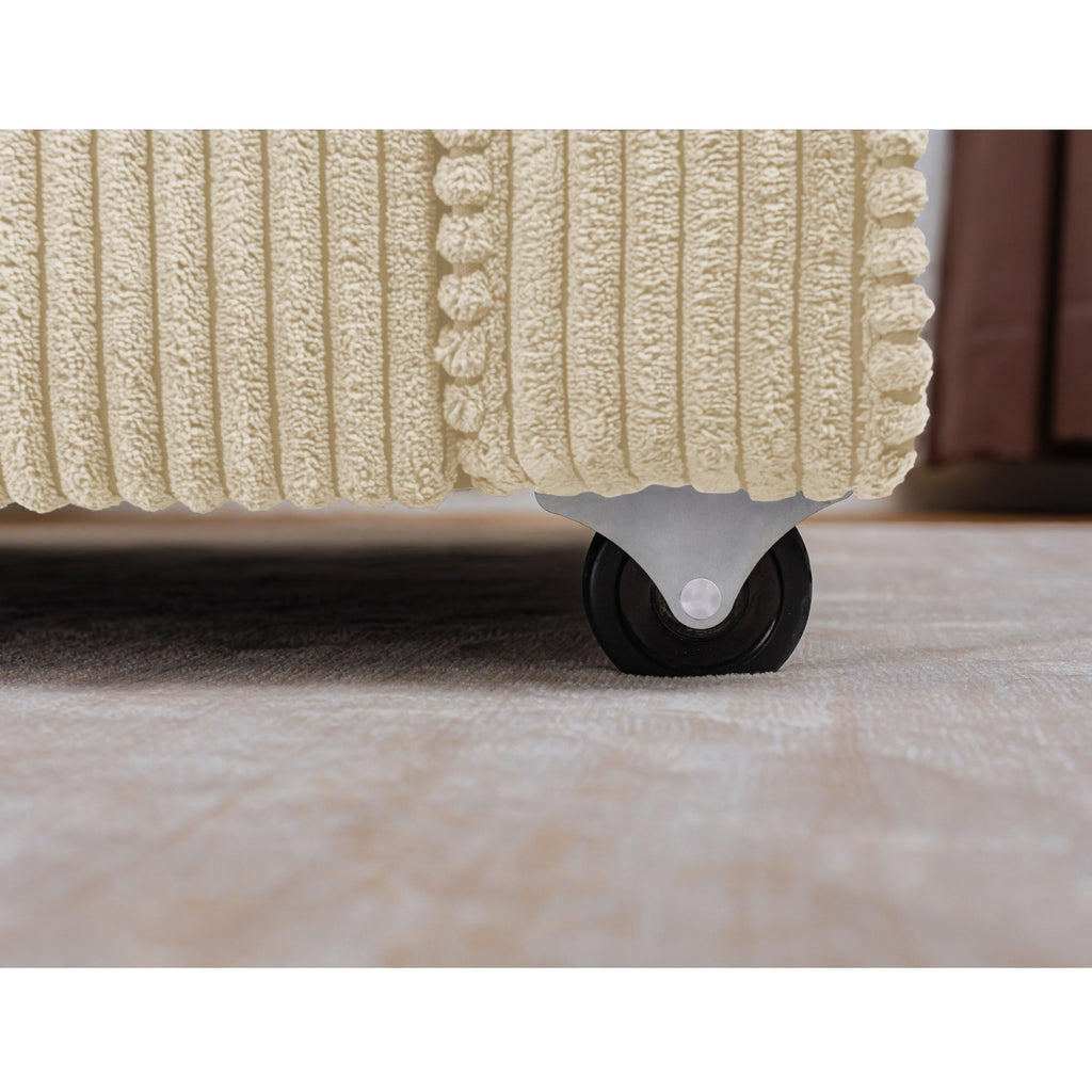 Canapé 3 places en velours côtelé 72,64 avec coussins en éponge haute densité et à ressorts