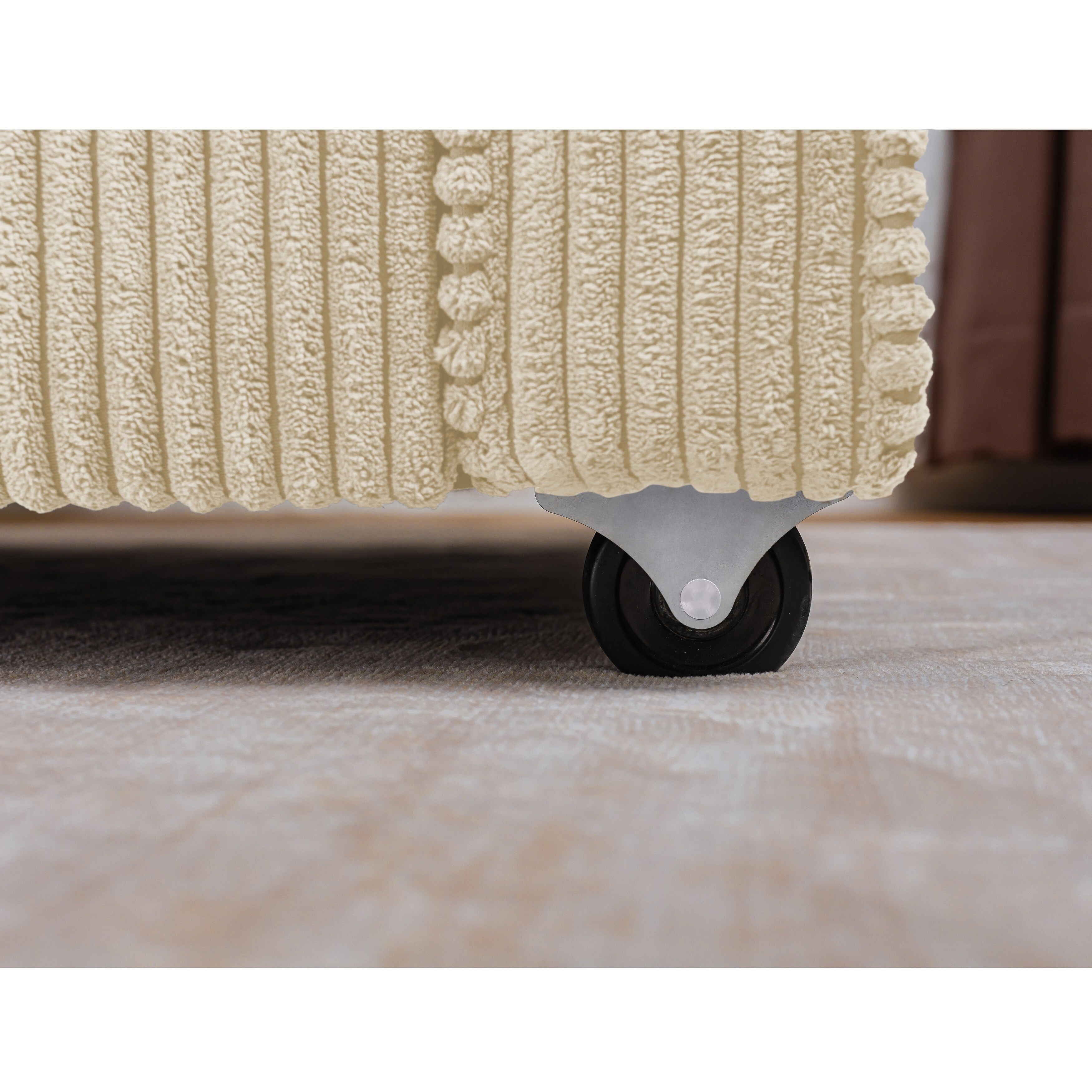 Canapé 3 places en velours côtelé 72,64 avec coussins en éponge haute densité et à ressorts