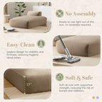 Canapé-lit modulaire surdimensionné de 72 pouces, spacieux et rempli de mousse compressée