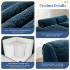 Canapé-lit modulaire surdimensionné de 72 pouces, spacieux et rempli de mousse compressée