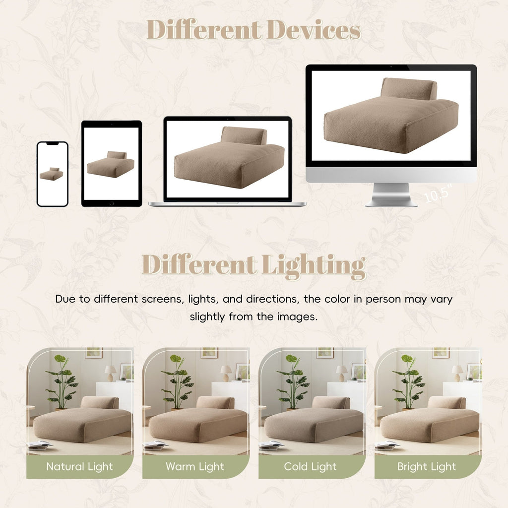 Canapé-lit modulaire surdimensionné de 72 pouces, spacieux et rempli de mousse compressée