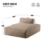 Canapé-lit modulaire surdimensionné de 72 pouces, spacieux et rempli de mousse compressée