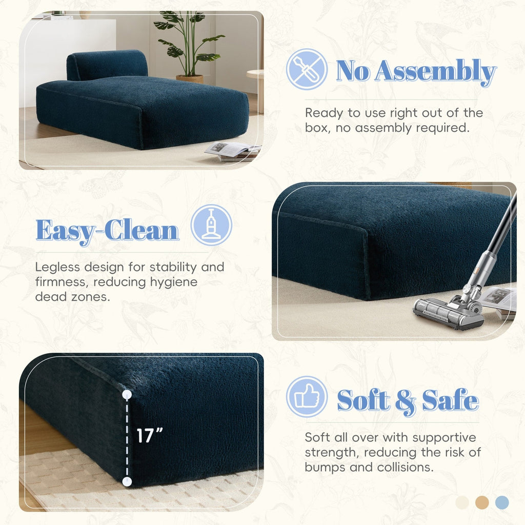 Canapé-lit modulaire surdimensionné de 72 pouces, spacieux et rempli de mousse compressée