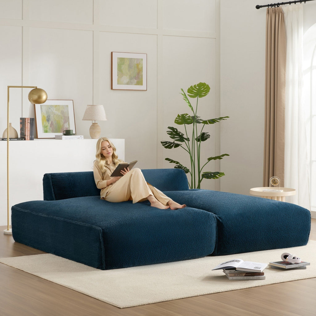 Canapé-lit modulaire surdimensionné de 72 pouces, spacieux et rempli de mousse compressée