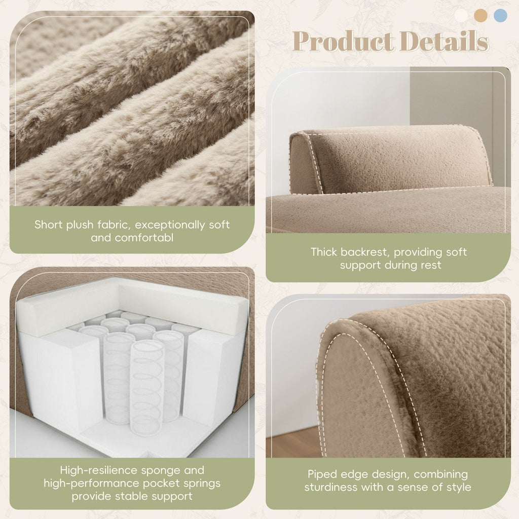 Canapé-lit modulaire surdimensionné de 72 pouces, spacieux et rempli de mousse compressée