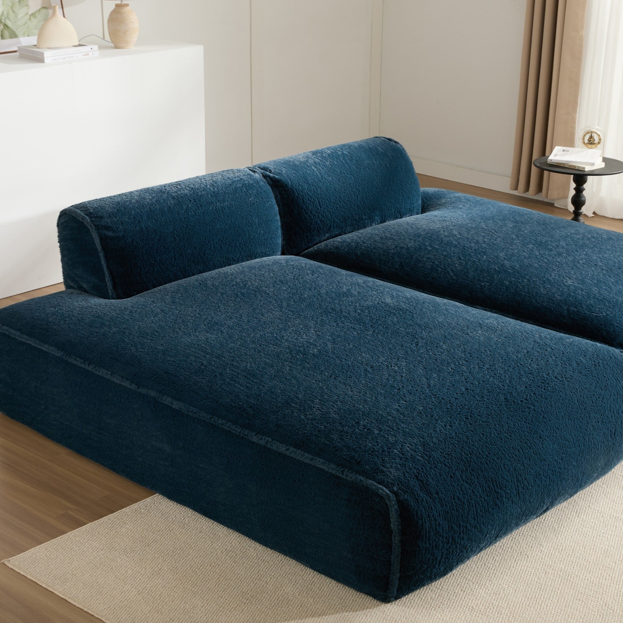 Canapé-lit modulaire surdimensionné de 72 pouces, spacieux et rempli de mousse compressée