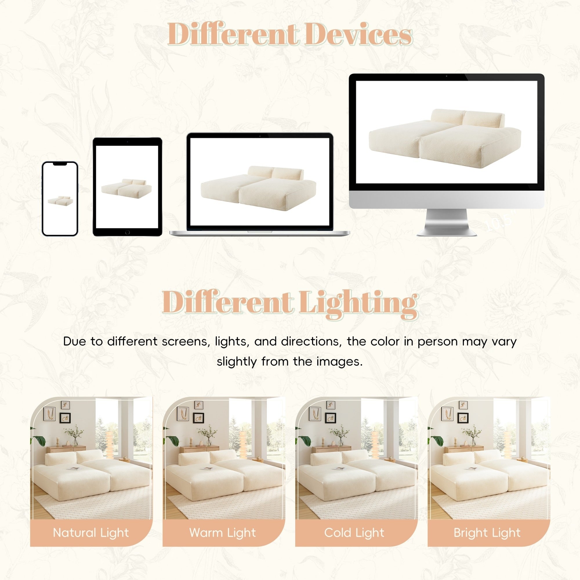 Canapé-lit modulaire surdimensionné de 72 pouces, spacieux et rempli de mousse compressée