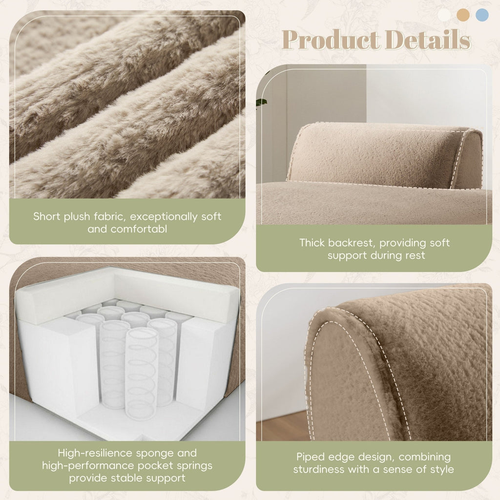 Canapé-lit modulaire surdimensionné de 72 pouces, spacieux et rempli de mousse compressée