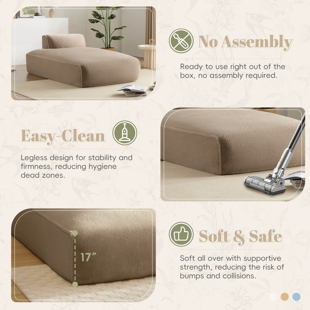 Canapé-lit modulaire surdimensionné de 72 pouces, spacieux et rempli de mousse compressée