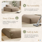 Canapé-lit modulaire surdimensionné de 72 pouces, spacieux et rempli de mousse compressée