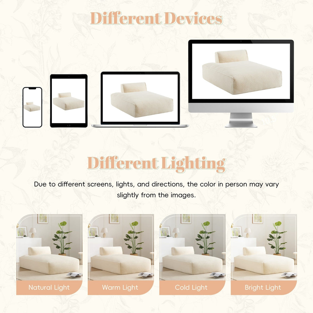 Canapé-lit modulaire surdimensionné de 72 pouces, spacieux et rempli de mousse compressée