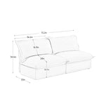 Canapé modulable 3 places en chenille 73.2 avec housses amovibles et lavables et plusieurs coussins