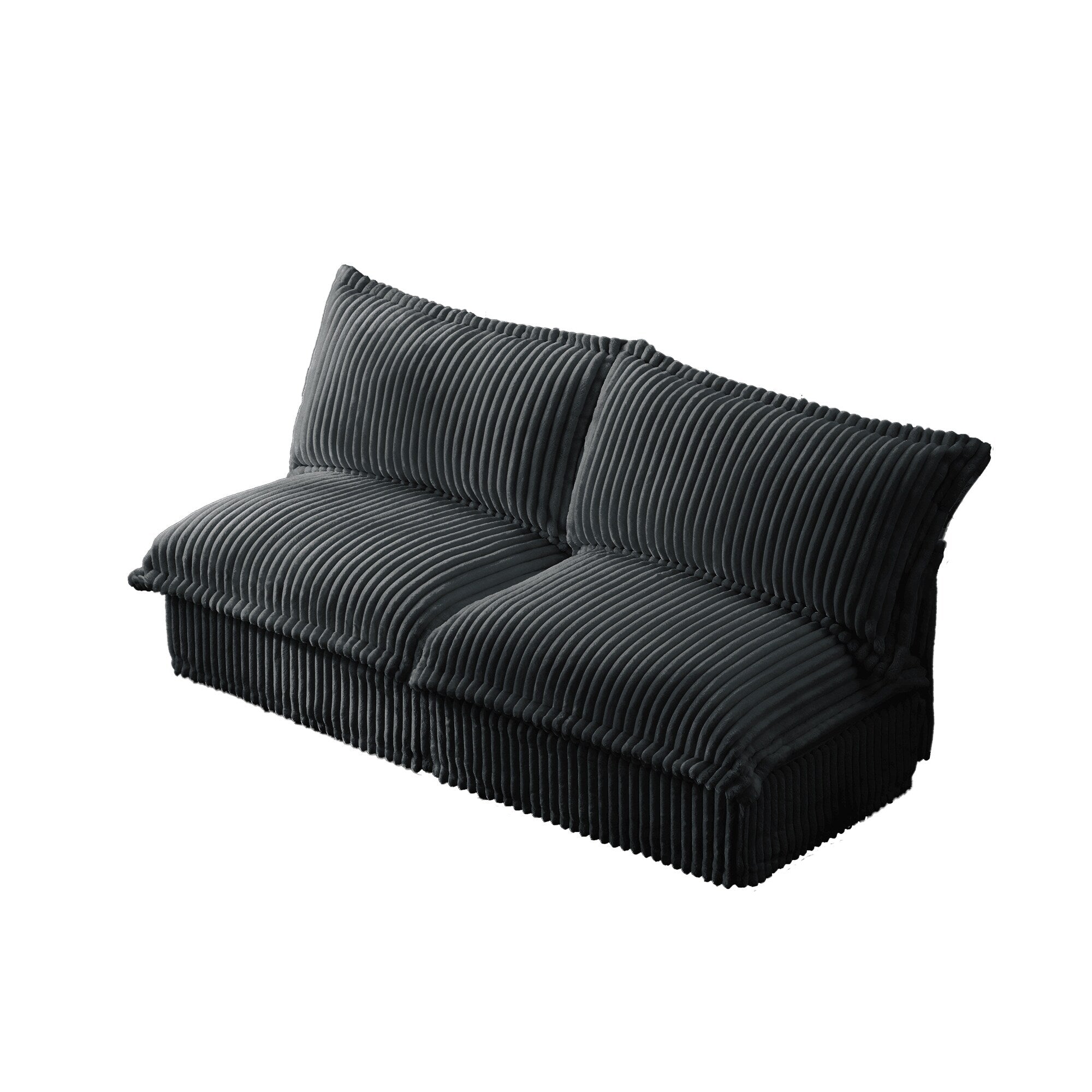 Canapé 3 places sans accoudoirs en velours côtelé 73,2 pouces profond pour salon et chambre