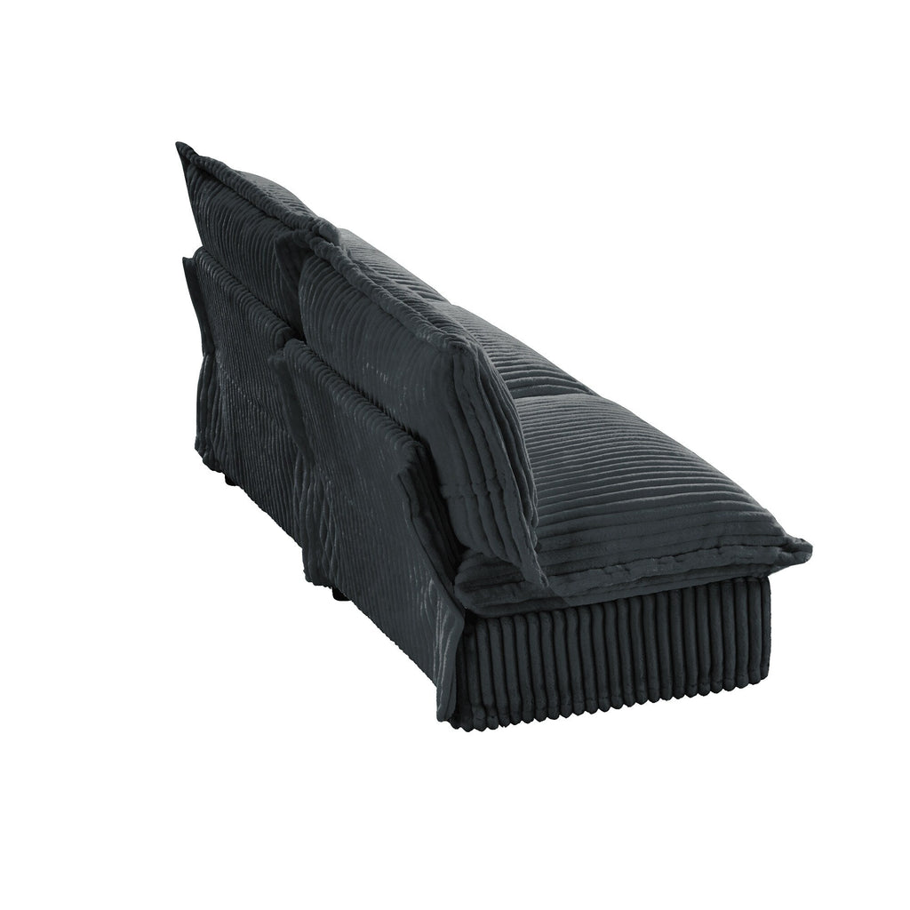 Canapé 3 places sans accoudoirs en velours côtelé 73,2 pouces profond pour salon et chambre