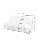 Canapé 3 places sans accoudoirs en velours côtelé 73,2 pouces profond pour salon et chambre