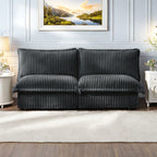Canapé 3 places sans accoudoirs en velours côtelé 73,2 pouces profond pour salon et chambre