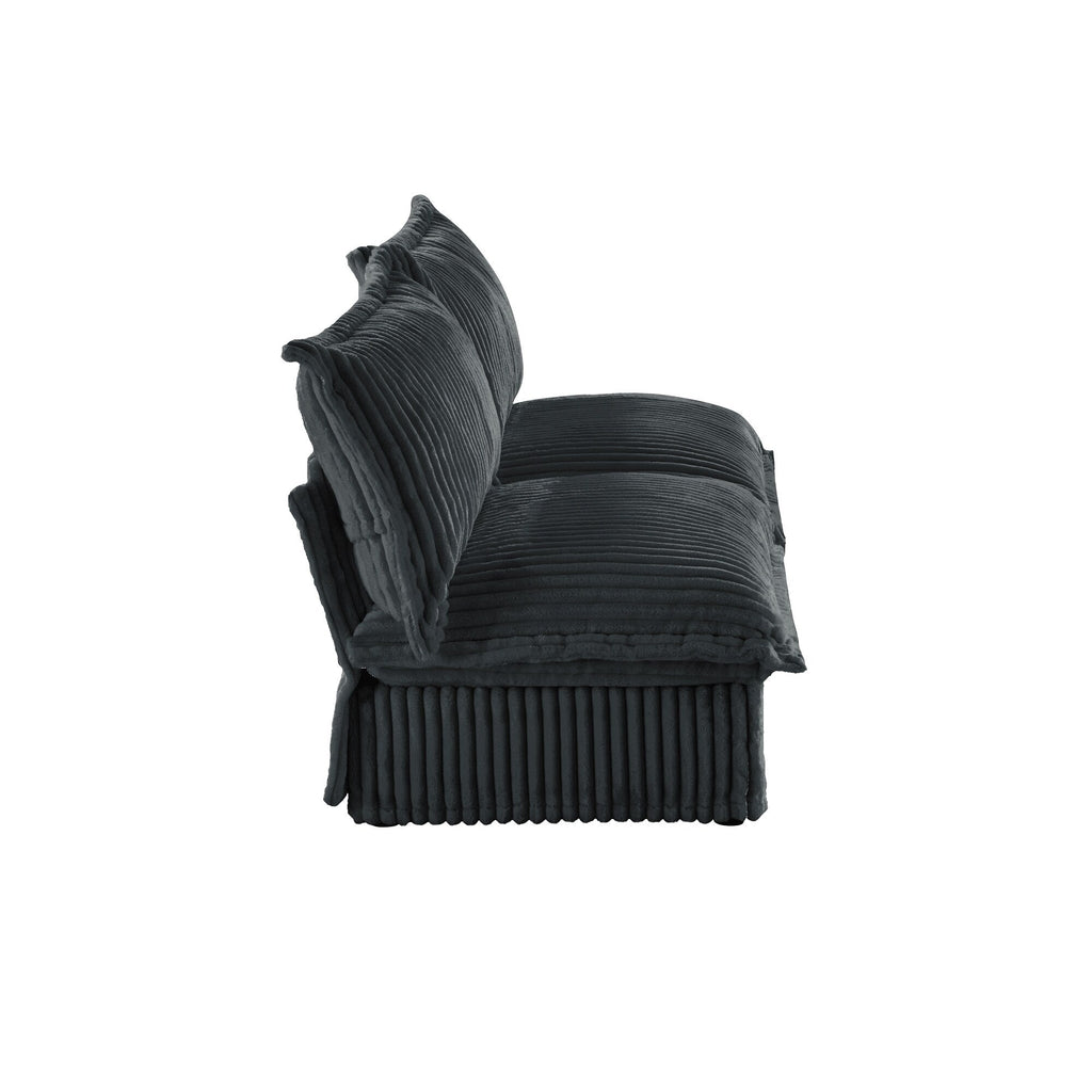 Canapé 3 places sans accoudoirs en velours côtelé 73,2 pouces profond pour salon et chambre