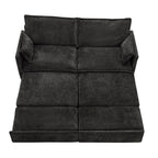 Canapé-lit convertible 3 en 1 en velours côtelé de 73,6 po avec lit gigogne, ports de chargement USB et rangement latéral