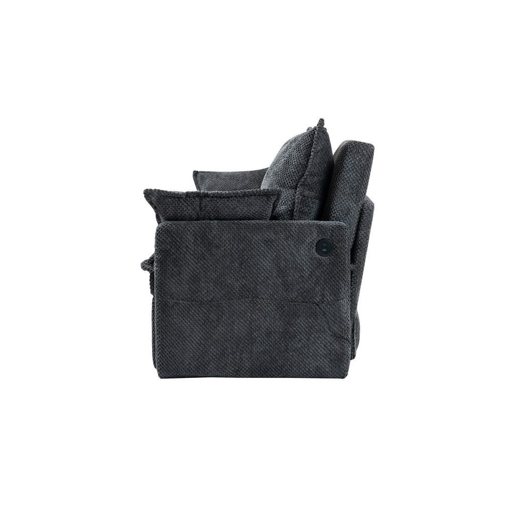 Canapé-lit convertible 3 en 1 en velours côtelé de 73,6 po avec lit gigogne, ports de chargement USB et rangement latéral