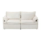 Canapé-lit convertible 3 en 1 en velours côtelé de 73,6 po avec lit gigogne, ports de chargement USB et rangement latéral