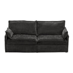 Canapé-lit convertible 3 en 1 en velours côtelé de 73,6 po avec lit gigogne, ports de chargement USB et rangement latéral