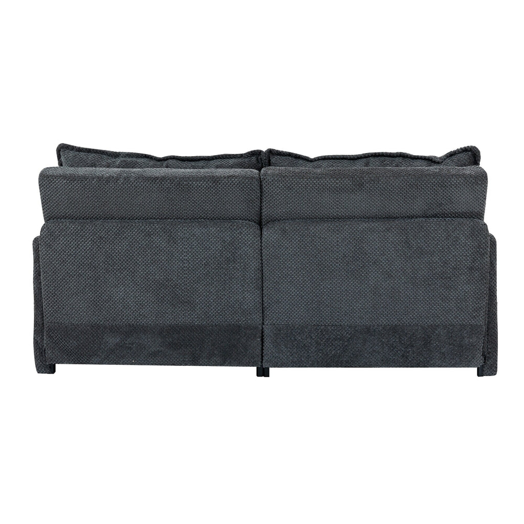 Canapé-lit convertible 3 en 1 en velours côtelé de 73,6 po avec lit gigogne, ports de chargement USB et rangement latéral