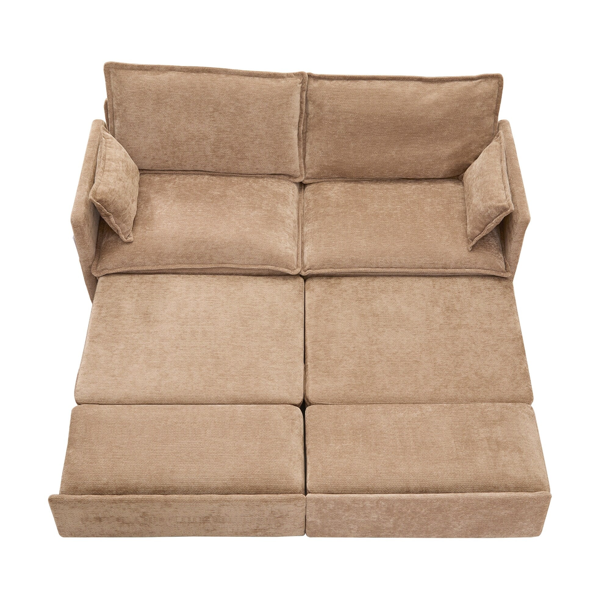 Canapé-lit convertible 3 en 1 en velours côtelé de 73,6 po avec lit gigogne, ports de chargement USB et rangement latéral