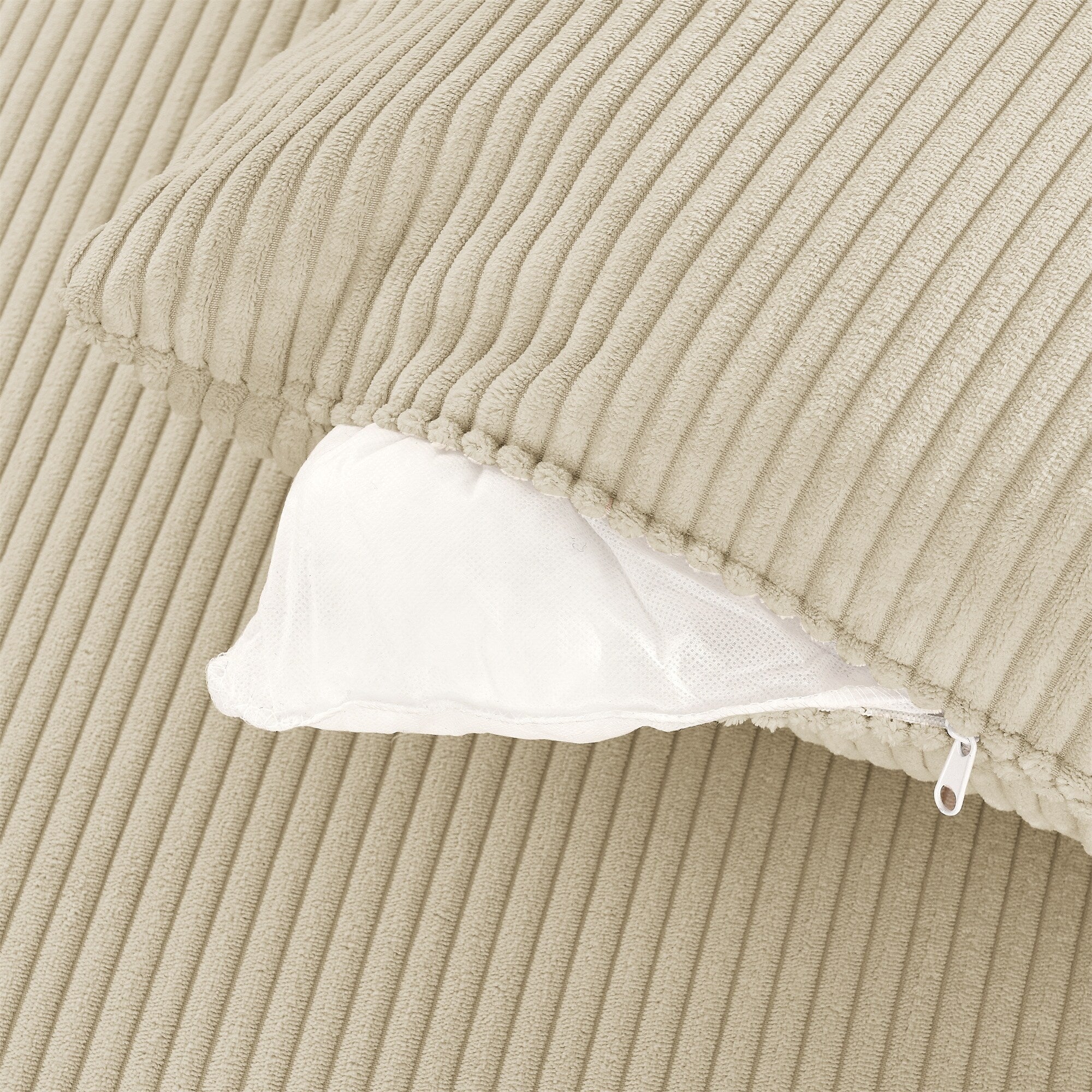 Canapé 2 places moderne en velours côtelé 73, assise profonde avec porte-gobelets et support pour téléphone