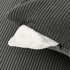 Canapé 2 places moderne en velours côtelé 73, assise profonde avec porte-gobelets et support pour téléphone