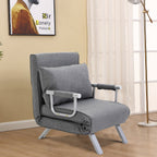 Canapé-lit convertible 5 positions pliable pour une personne, avec oreiller et cadre en acier, pour le bureau à domicile