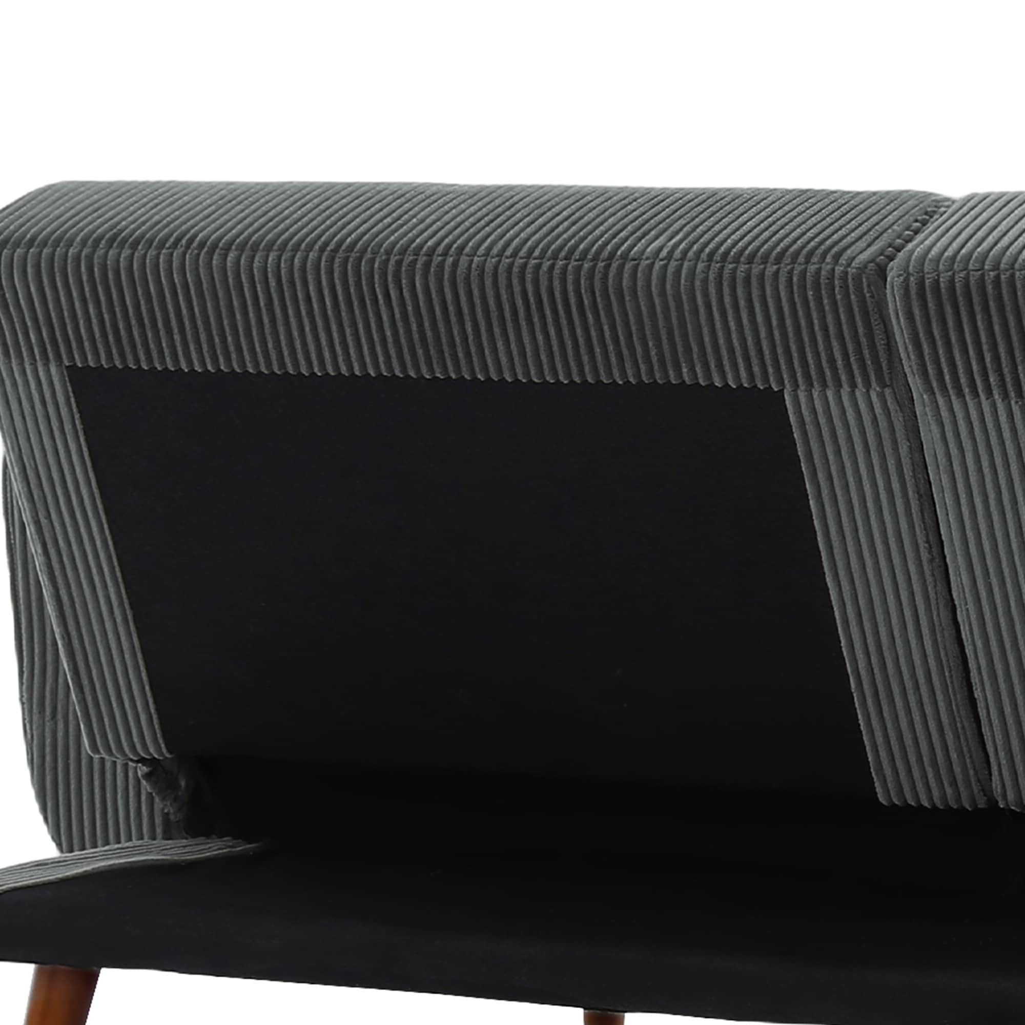 Canapé-lit convertible rembourré en velours côtelé de 73 po avec oreillers